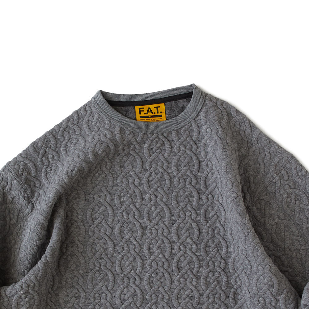 Cabler Cable Knit Crewneck Cut&Saw GRY ケーブル ニット クルーネック カットソー