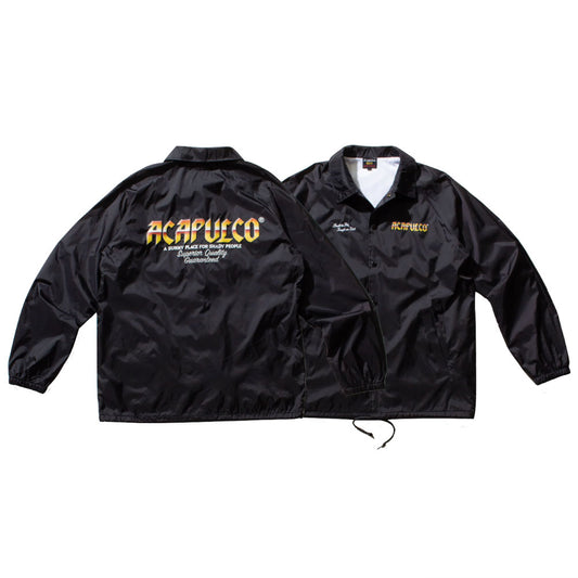 Knight Logo Nylon Jacket Black/Gold ロゴ ナイロン コーチ ジャケット