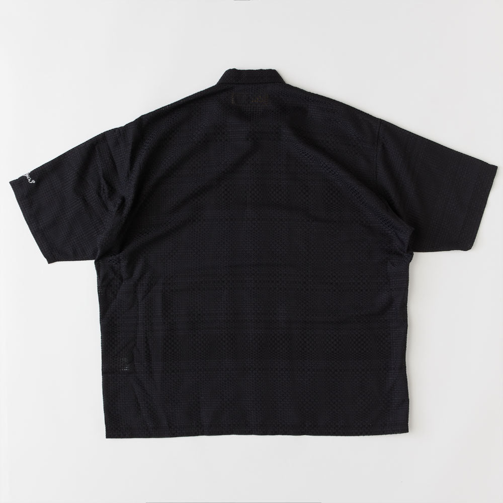 GIGASHEER S/S Mesh Check Shirt BLK 半袖 シアー チェック シャツ