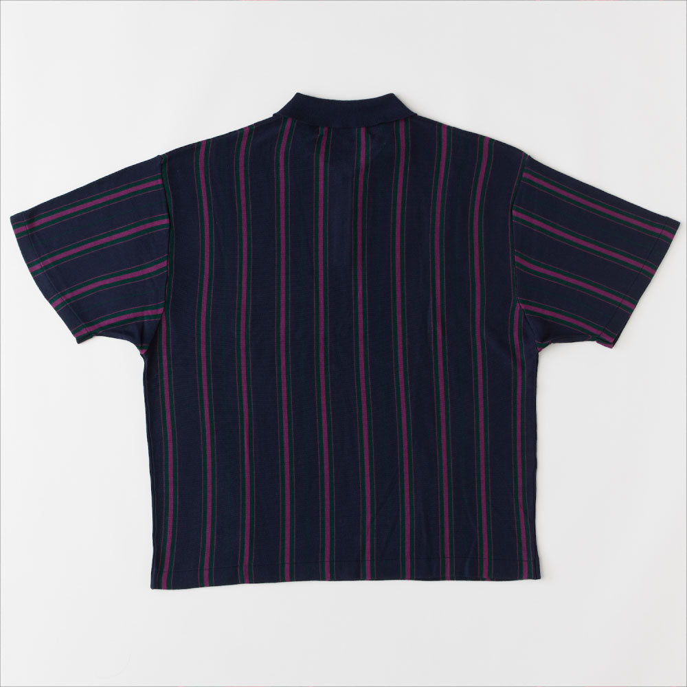 PINGAUGE S/S Knit Polo Shirt NVY 半袖 ストライプ ニット ポロ シャツ