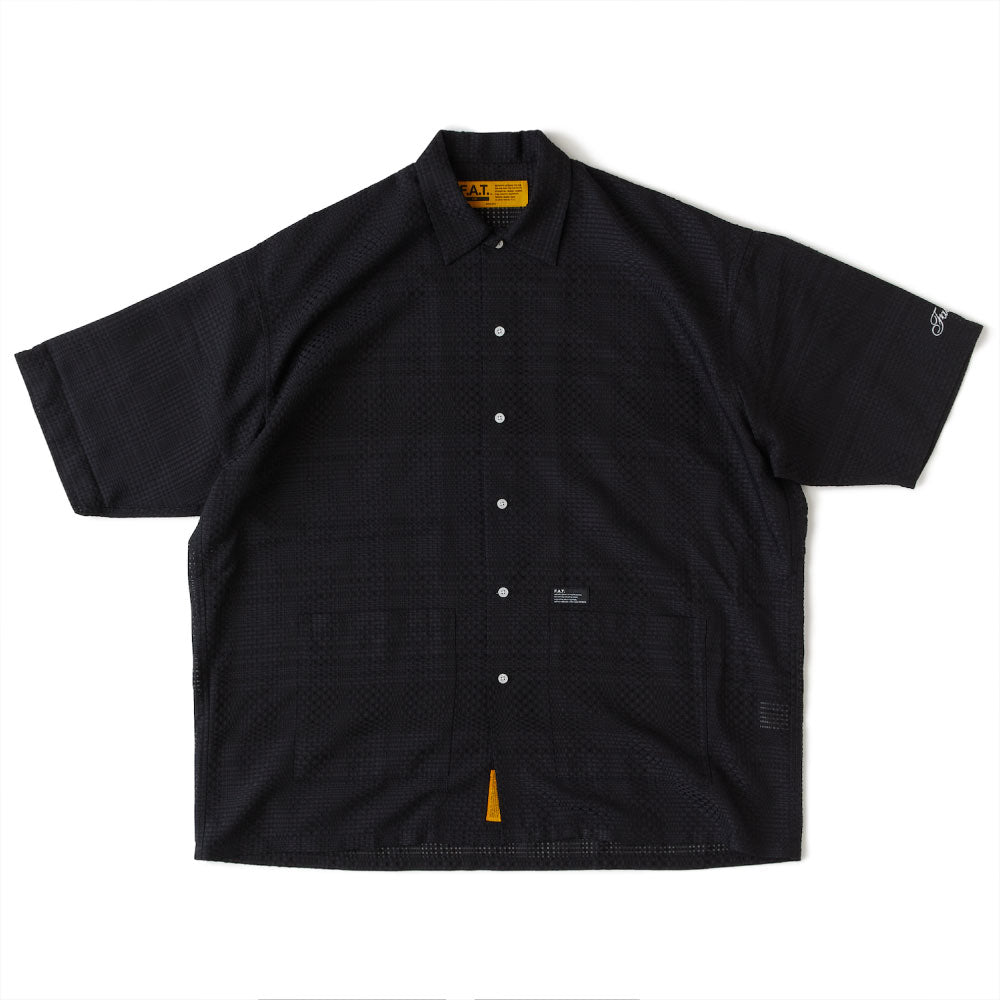 GIGASHEER S/S Mesh Check Shirt BLK 半袖 シアー チェック シャツ