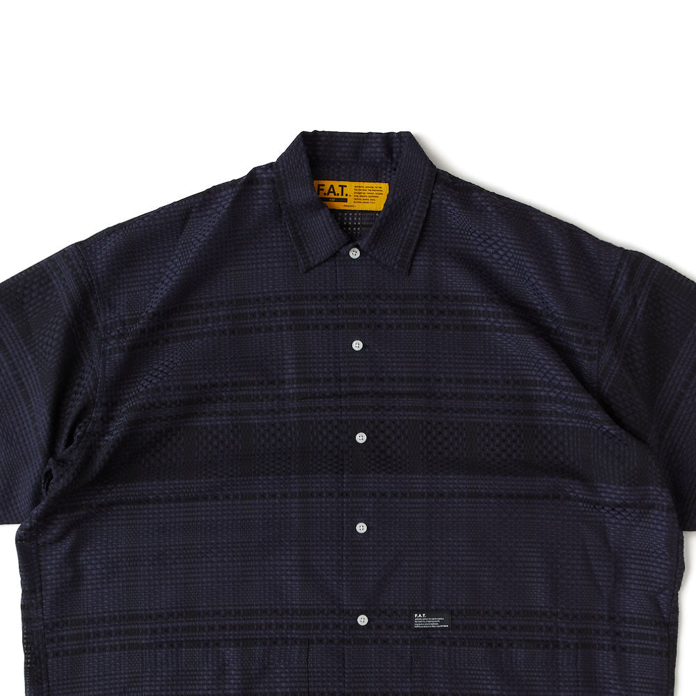 GIGASHEER S/S Mesh Check Shirt NVY 半袖 シアー チェック シャツ