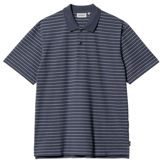 Cason S/S Stripe Polo Shirt BLU ボーダー 半袖 ポロ シャツ