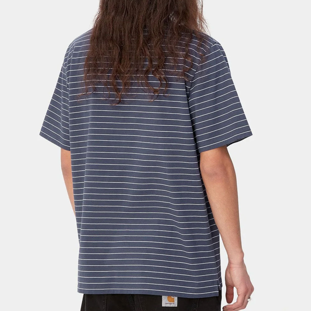 Cason S/S Stripe Polo Shirt BLU ボーダー 半袖 ポロ シャツ