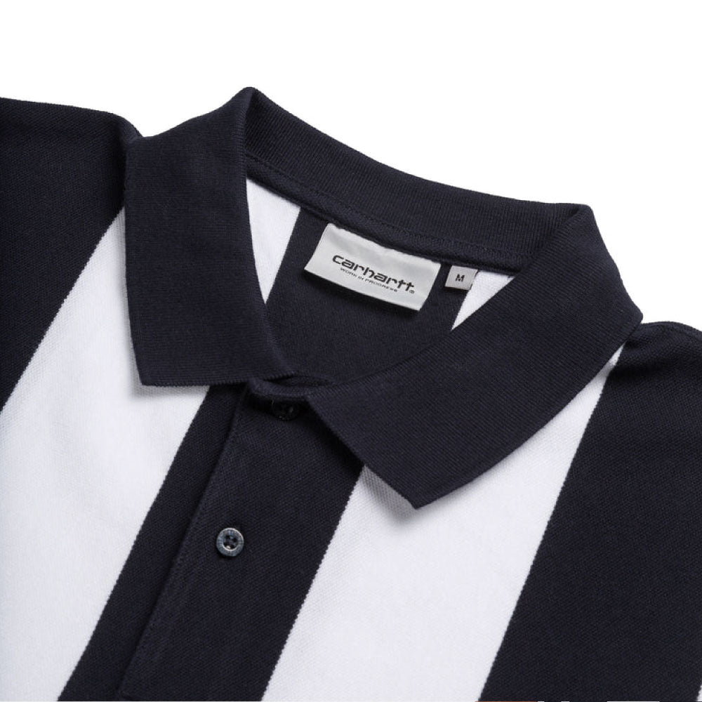 Hinton Stripe Polo S/S Shirt Navy 半袖 ストライプ ポロ シャツ