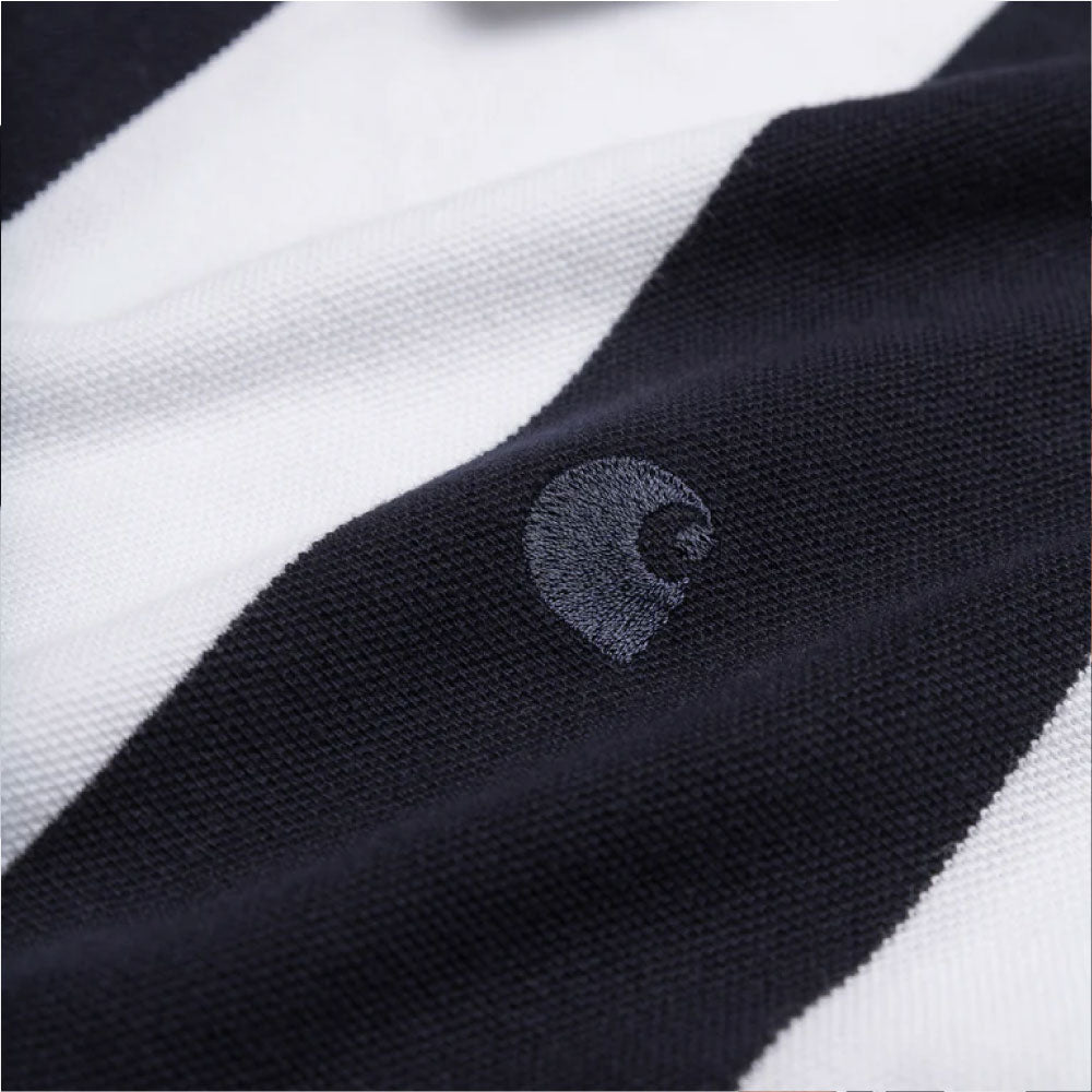 Hinton Stripe Polo S/S Shirt Navy 半袖 ストライプ ポロ シャツ