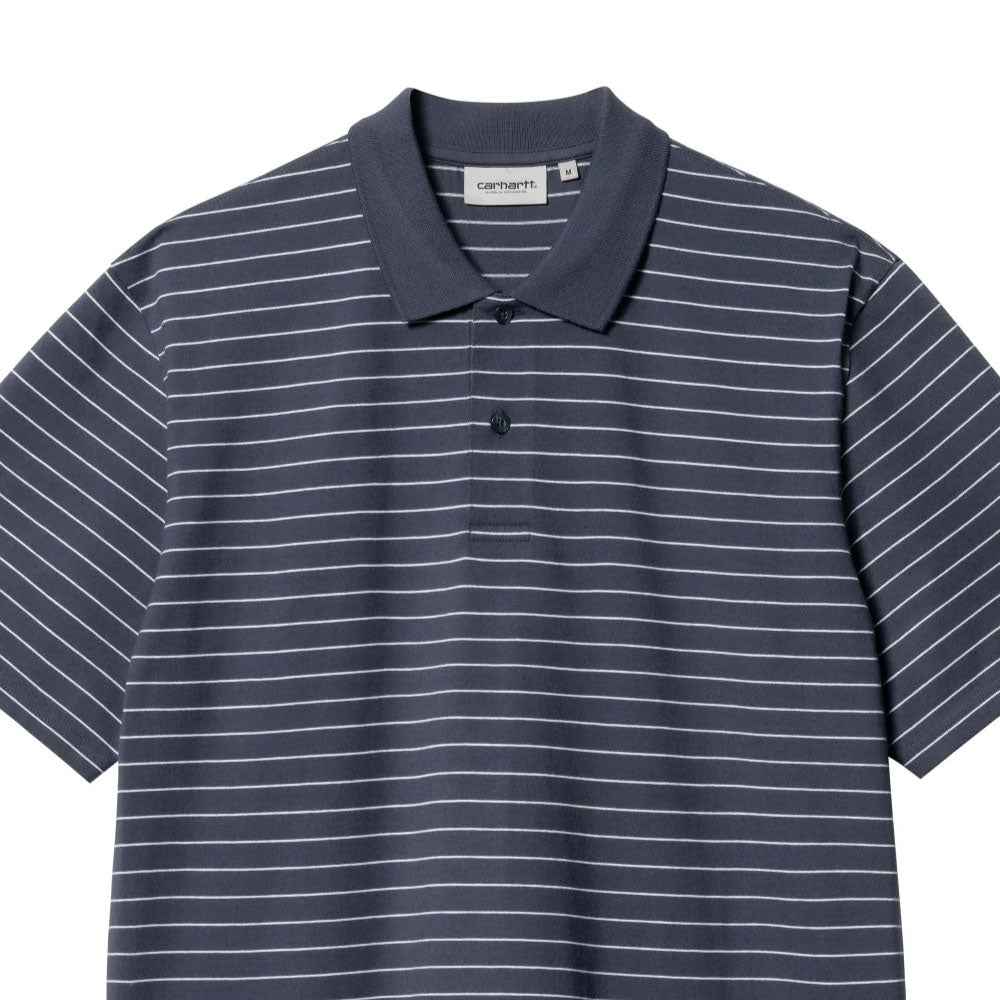 Cason S/S Stripe Polo Shirt BLU ボーダー 半袖 ポロ シャツ