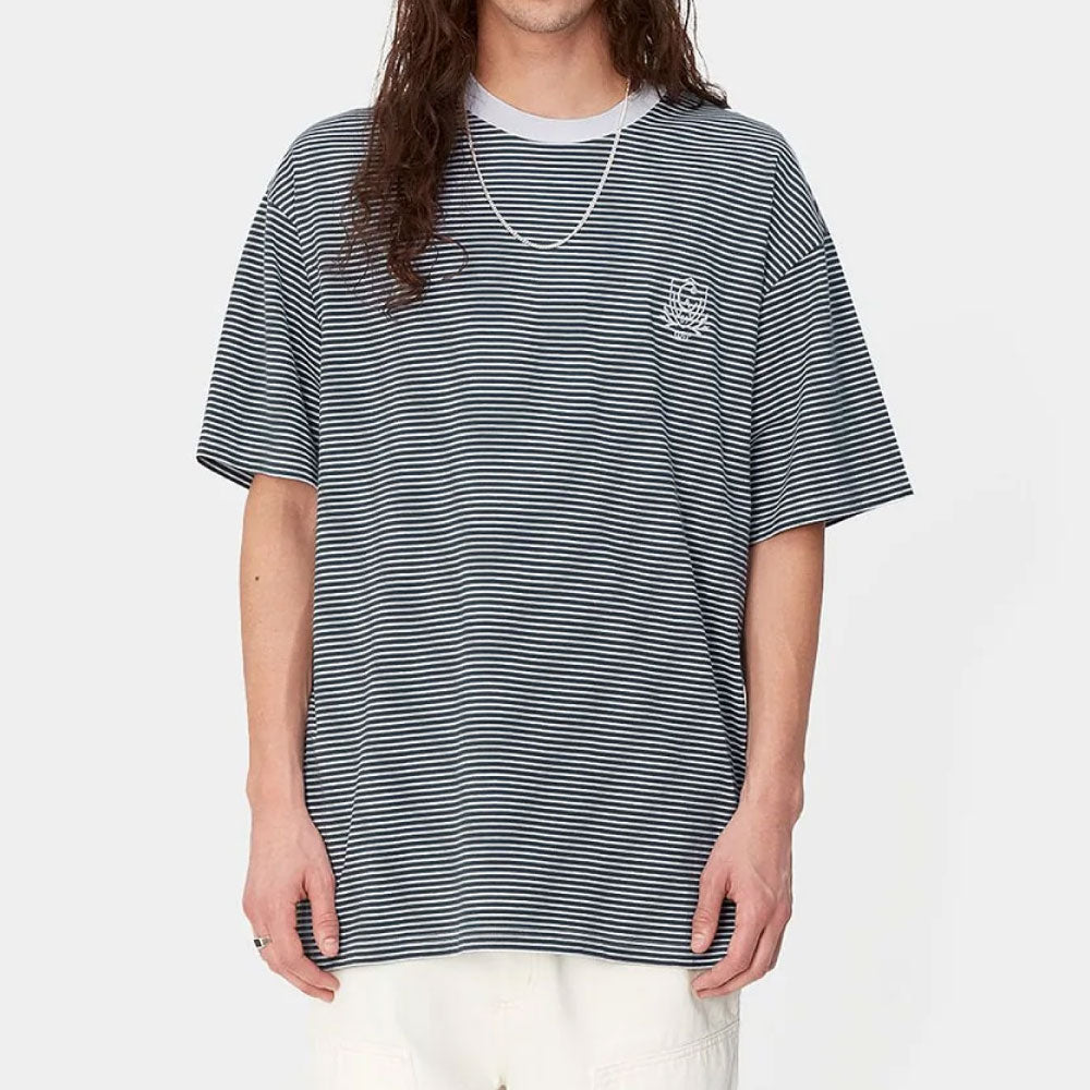 Fairley S/S Stripe Tee Naval Border ボーダー 半袖 Tシャツ