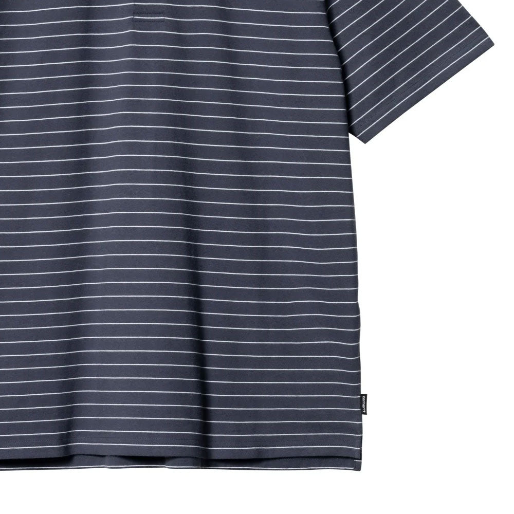 Cason S/S Stripe Polo Shirt BLU ボーダー 半袖 ポロ シャツ