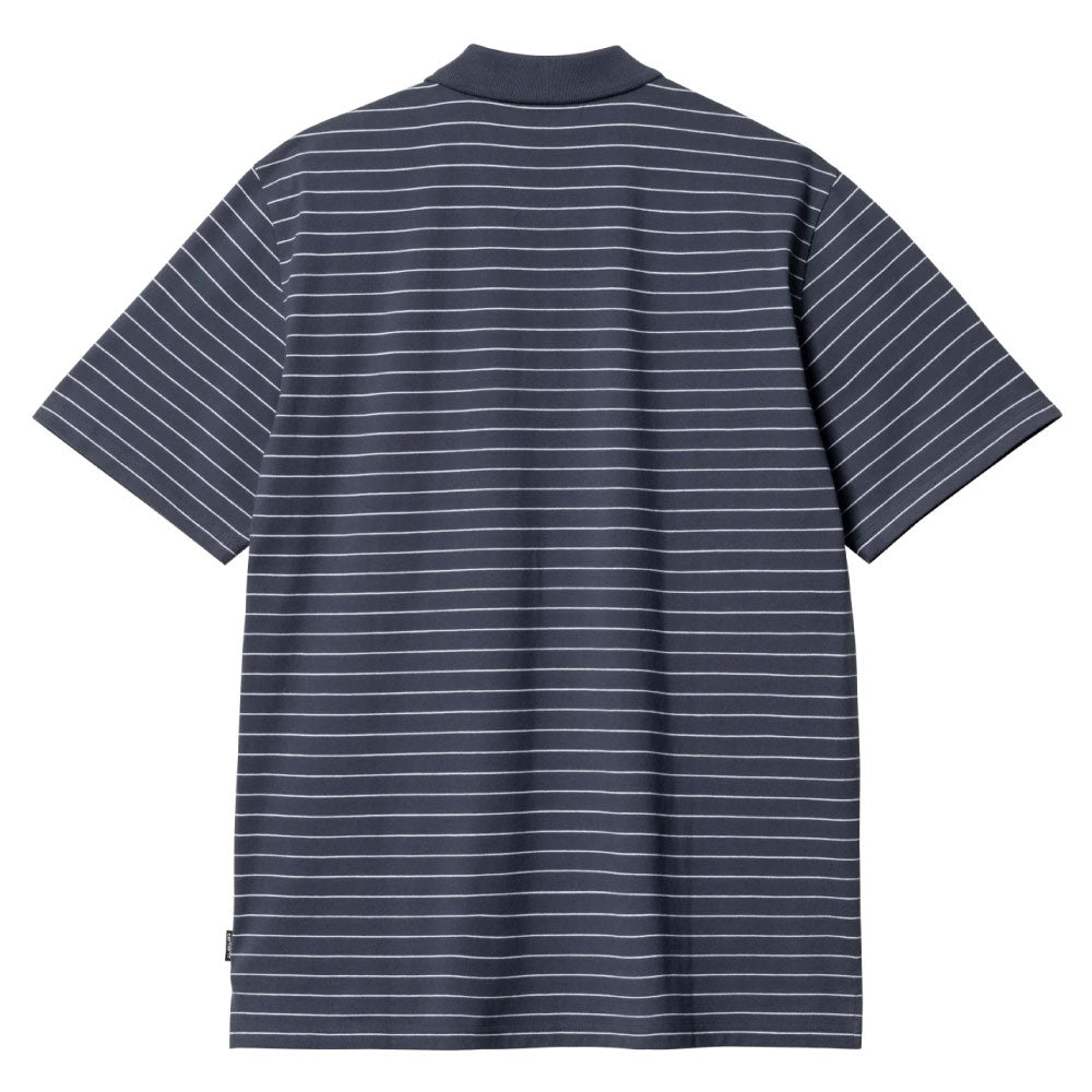 Cason S/S Stripe Polo Shirt BLU ボーダー 半袖 ポロ シャツ