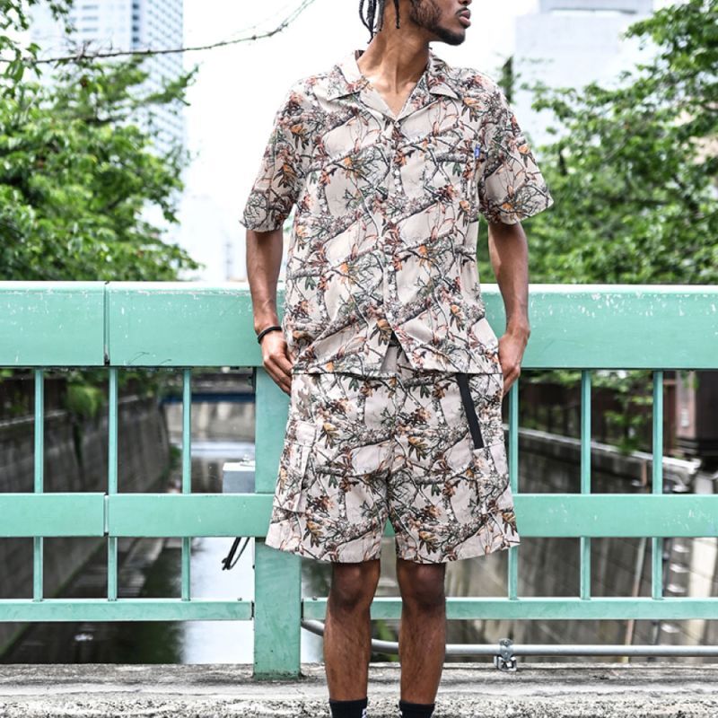 Patterned Open Collar S/S Real Tree Camo Shirt カモ 迷彩 半袖 開襟 シャツ