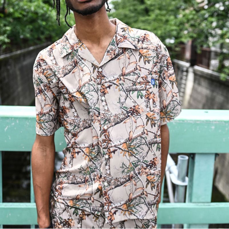 Patterned Open Collar S/S Real Tree Camo Shirt カモ 迷彩 半袖 開襟 シャツ