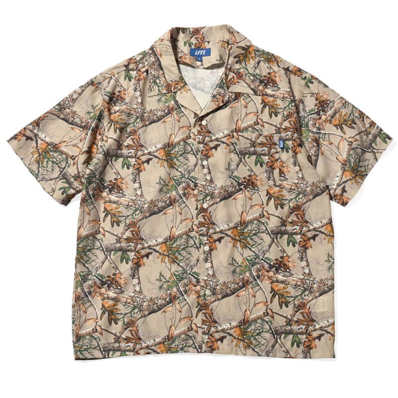 Patterned Open Collar S/S Real Tree Camo Shirt カモ 迷彩 半袖 開襟 シャツ