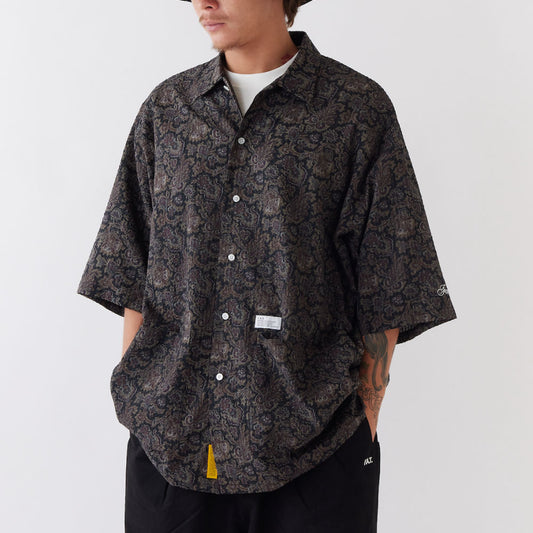 GIGANICAL S/S All Over Waffle Shirts 総柄 半袖 シャツ