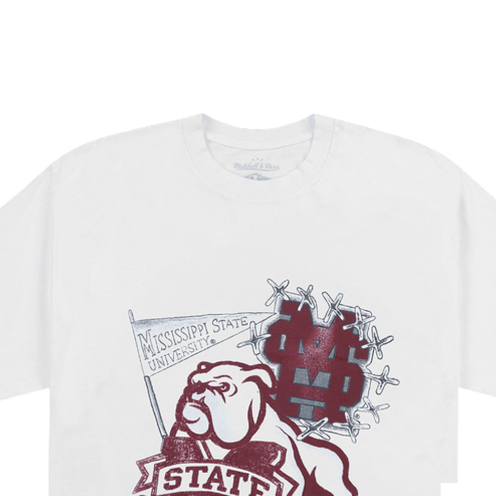 × Mitchell & Ness × UNIVERSITY OF Mississippi Bulldogs S/S Tee ミッチェルアンドネス ミシシッピ ブルドッグス 半袖 Tシャツ