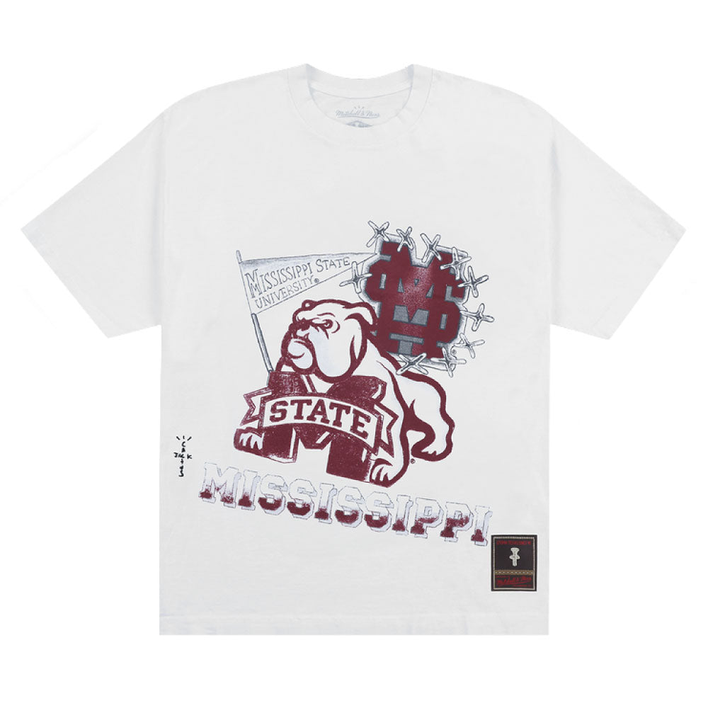 × Mitchell & Ness × UNIVERSITY OF Mississippi Bulldogs S/S Tee ミッチェルアンドネス ミシシッピ ブルドッグス 半袖 Tシャツ