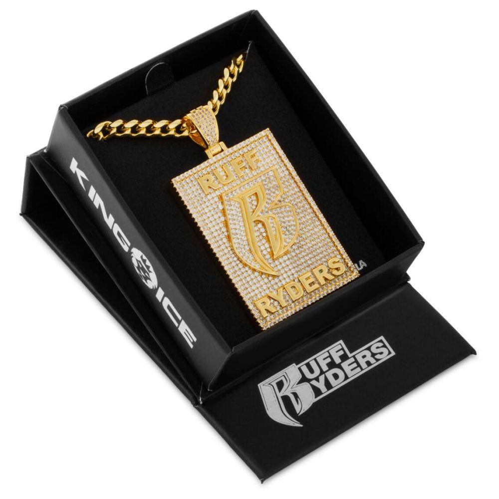 × Ruff Ryders Dog Tag Logo Necklace ラフ ライダーズ コラボ ドッグタグ ロゴ チェーン ネックレス ゴールド