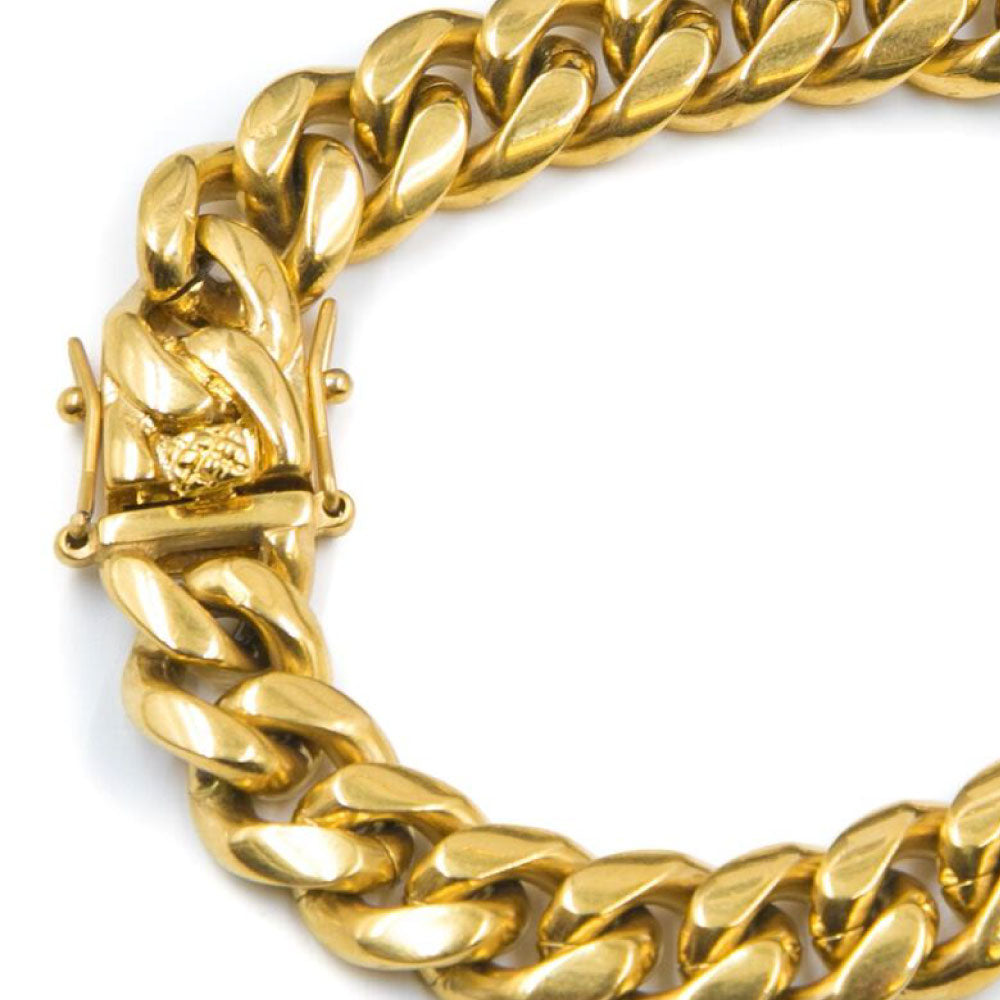 Miami Cuban Link Gold Bracelet 12mm ブレスレット ゴールド