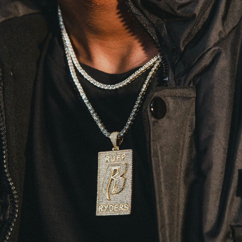 × Ruff Ryders Dog Tag Logo Necklace ラフ ライダーズ コラボ ドッグタグ ロゴ チェーン ネックレス ゴールド