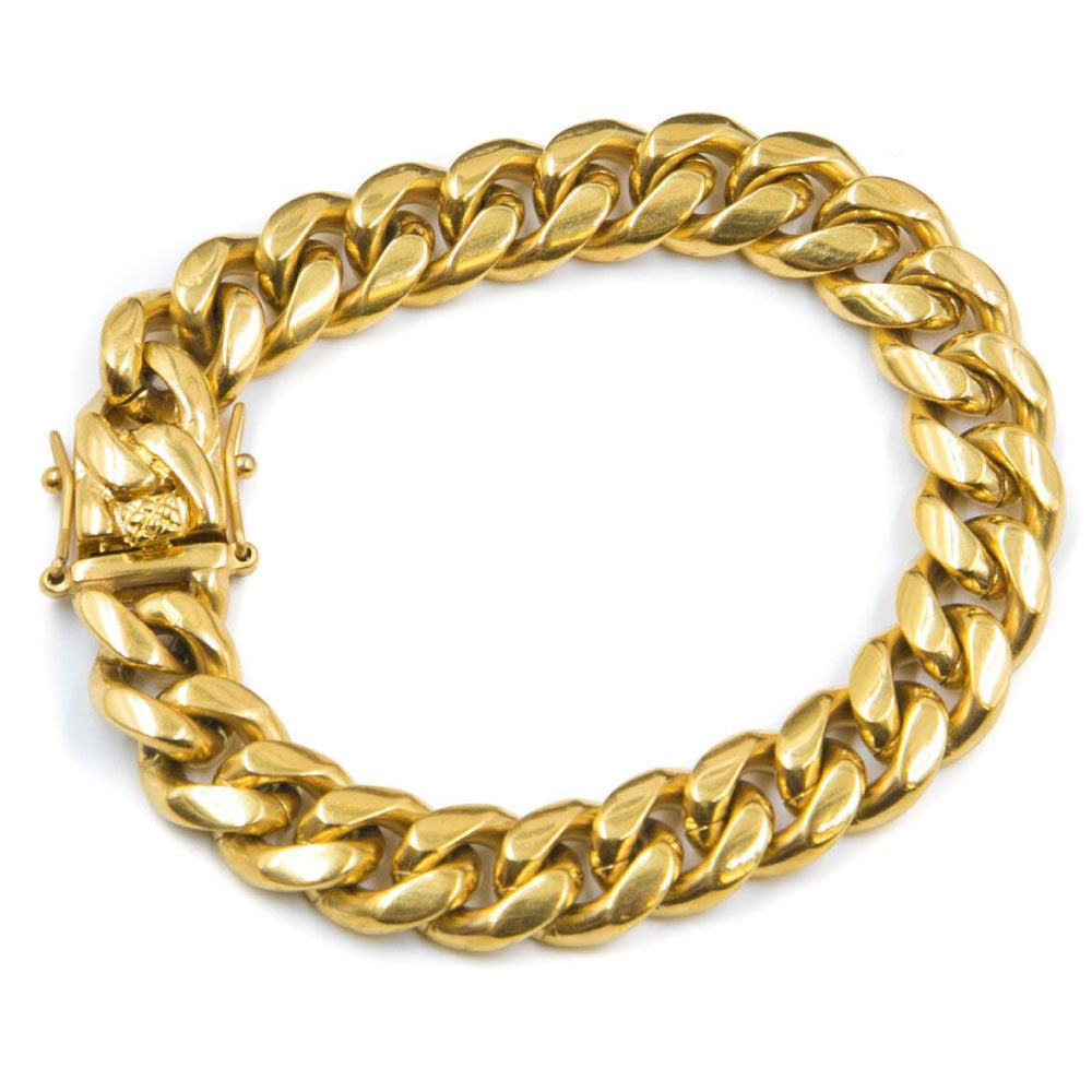 Miami Cuban Link Gold Bracelet 12mm ブレスレット ゴールド