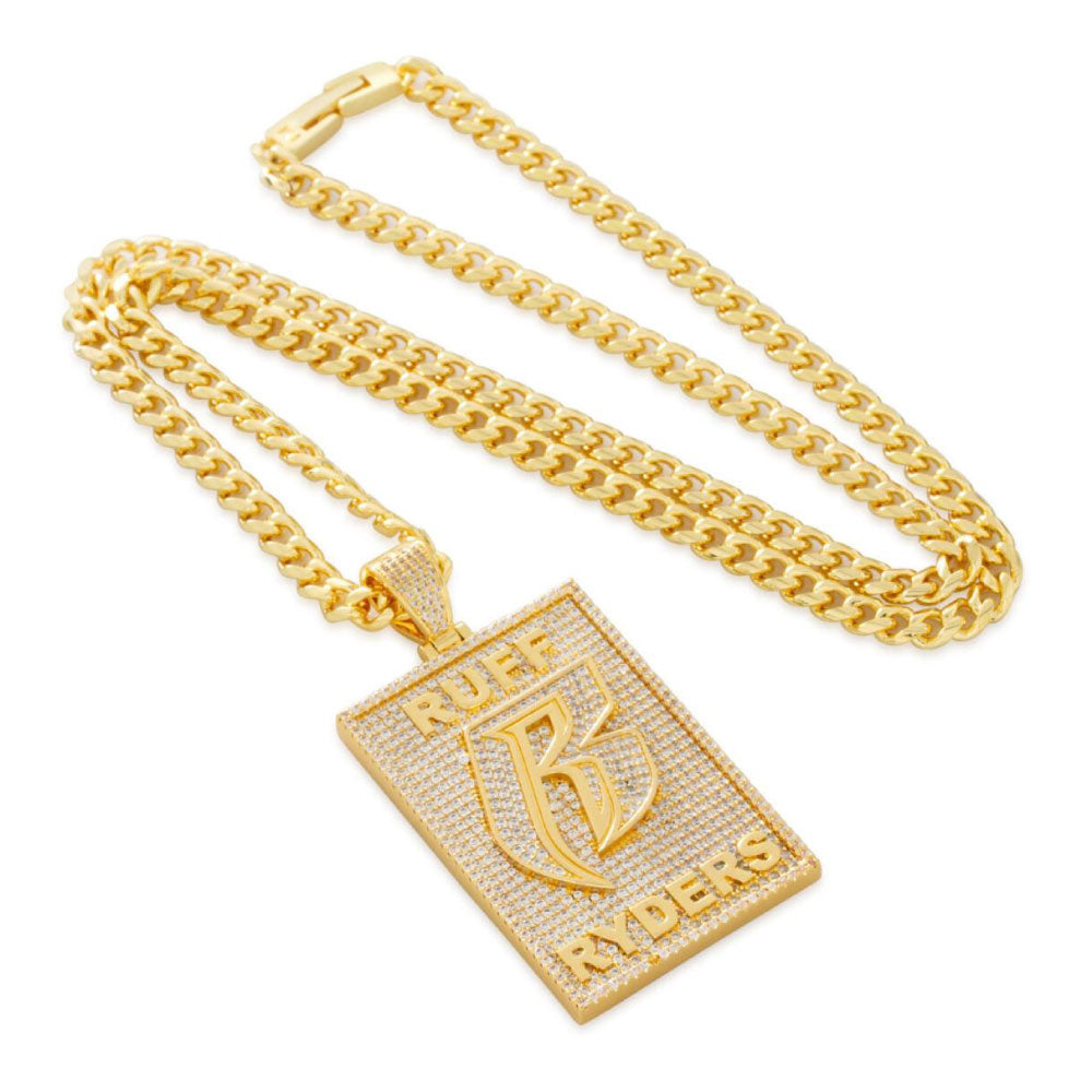 × Ruff Ryders Dog Tag Logo Necklace ラフ ライダーズ コラボ ドッグタグ ロゴ チェーン ネックレス ゴールド