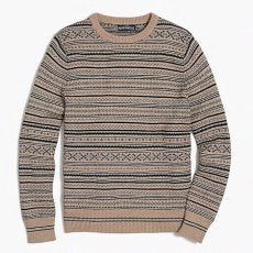 Fair Isle Cotton Crew Neck Knit Sweater クルーネック コットン ニット セーター Beige