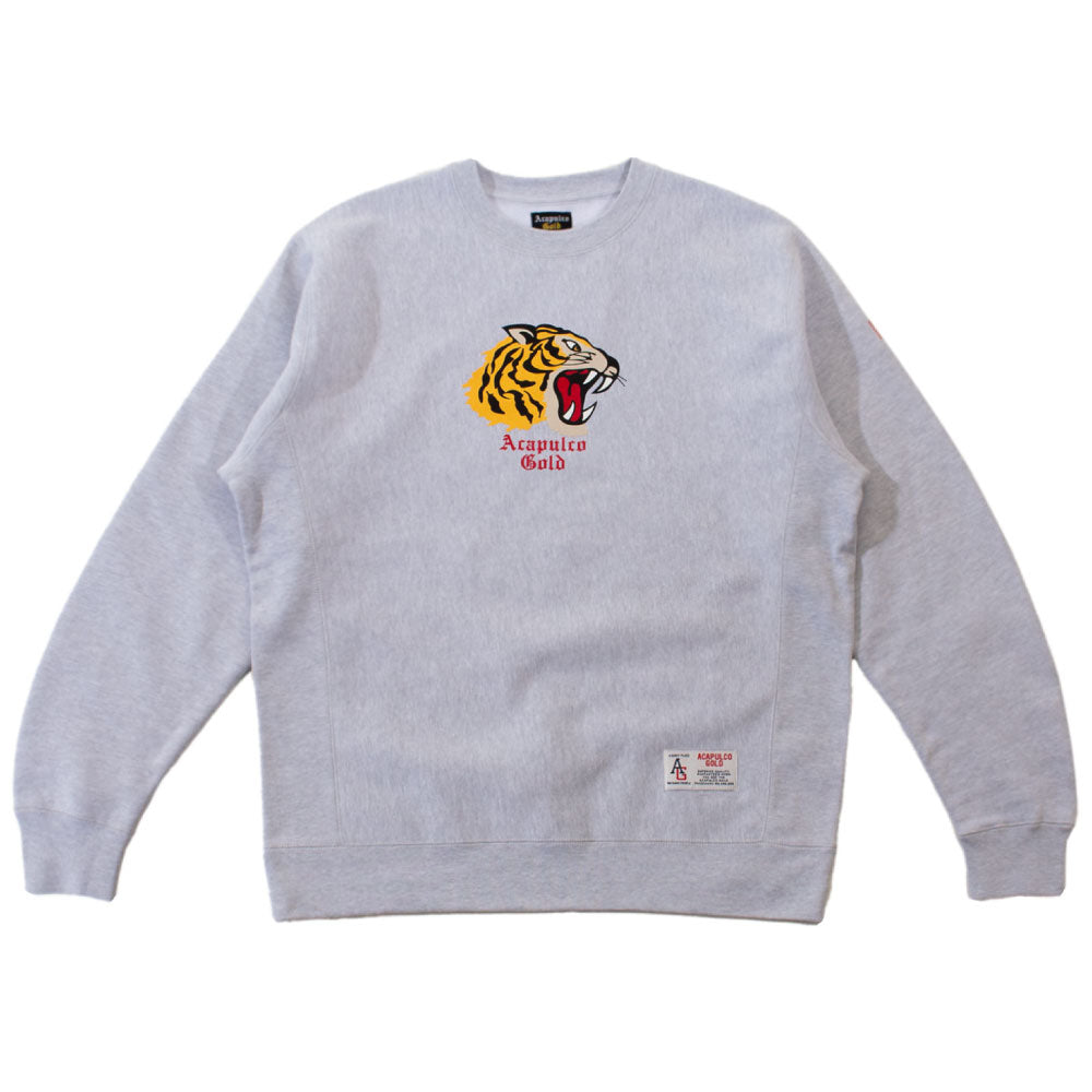 Tiger Crew neck Sweat shirt GRY タイガー クルーネック スウェット