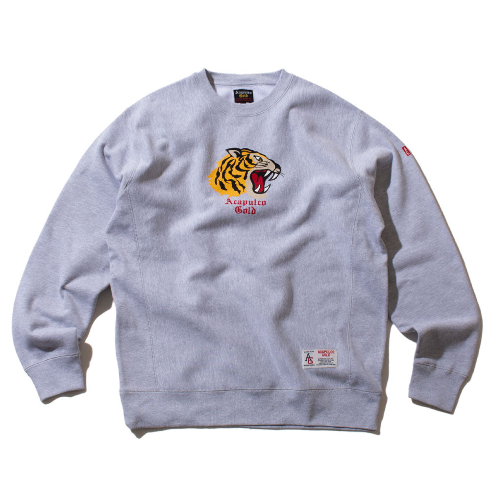 Tiger Crew neck Sweat shirt GRY タイガー クルーネック スウェット