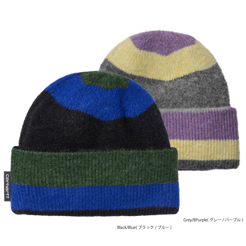 Sundling Border Beanie Stripe Jacquard Logo Knit Cap ショート ビーニー ニット キャップ