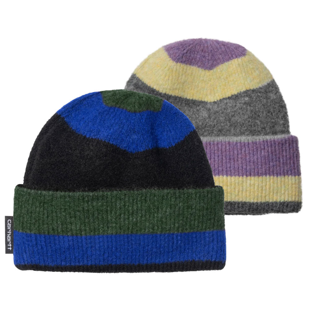 Sundling Border Beanie Stripe Jacquard Logo Knit Cap ショート ビーニー ニット キャップ