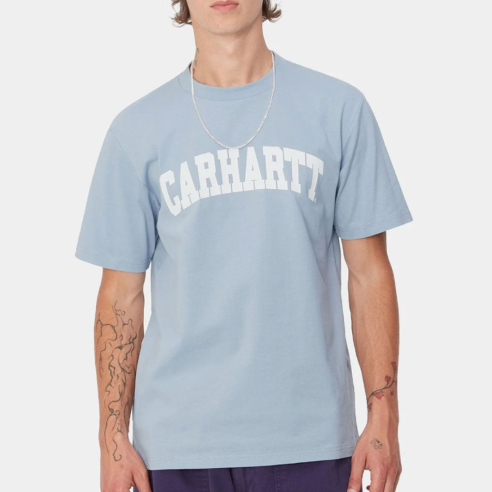 University S/S Arch Logo Tee Blue 半袖 ロゴ カレッジ Tシャツ