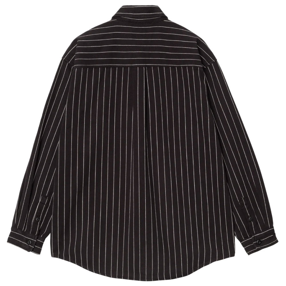 Hendry L/S Shirts Jacket Seaton Stripe BLK Wax 長袖 ストライプ シャツ ジャケット