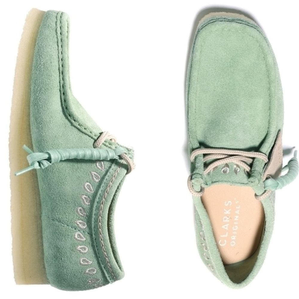 Wallabee Lo Green Embroidery オリジナルズ ワラビー ロー グリーン エンブロイダリー スエード メンズ