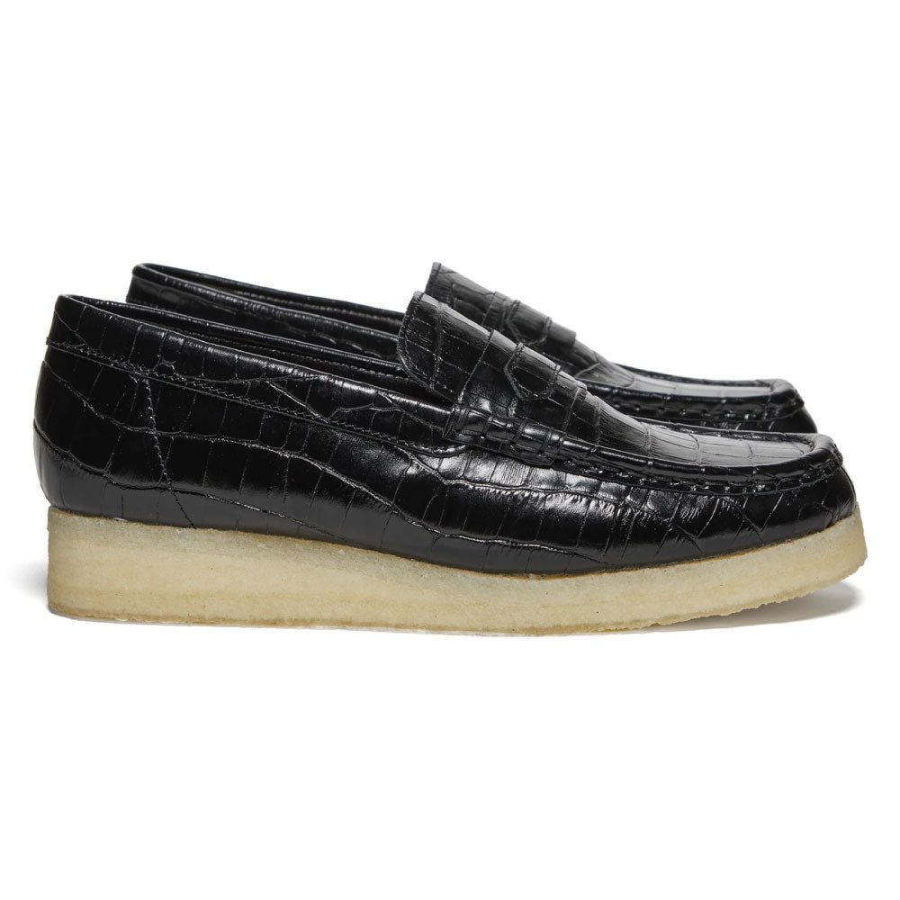 Wmns Wallabee Loafer Croc ウィメンズ レディース ワラビー ローファー ブラック クロコ