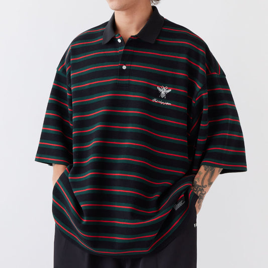 CHUKKABEE S/S Border Polo Shirts BLK 半袖 ボーダー ポロ シャツ