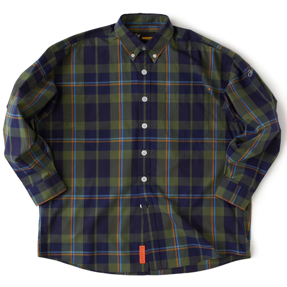 Deka Cheka L/S Shirt チェック ボタンダウン 長袖 シャツ Green