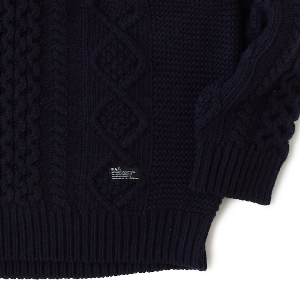 FISHARAN Fisherman Knit NVY ウールヤーン フィッシャーマン ニット