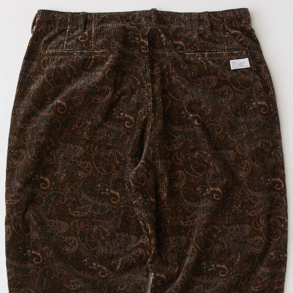 Gigacomma Paisley Corduroy Pants ペイズリー 太畝 コーデュロイ パンツ Brown