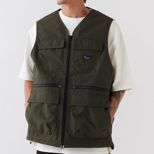 Shelliner Layere nylon zip vest OLV 3レイヤー ナイロン ジップ ベスト