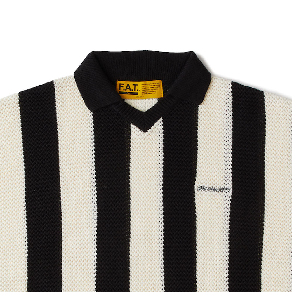 UKNITFORM S/S Knit Polo Shirts ストライプ サッカー ニット メッシュ ポロ 半袖 ポロ シャツ