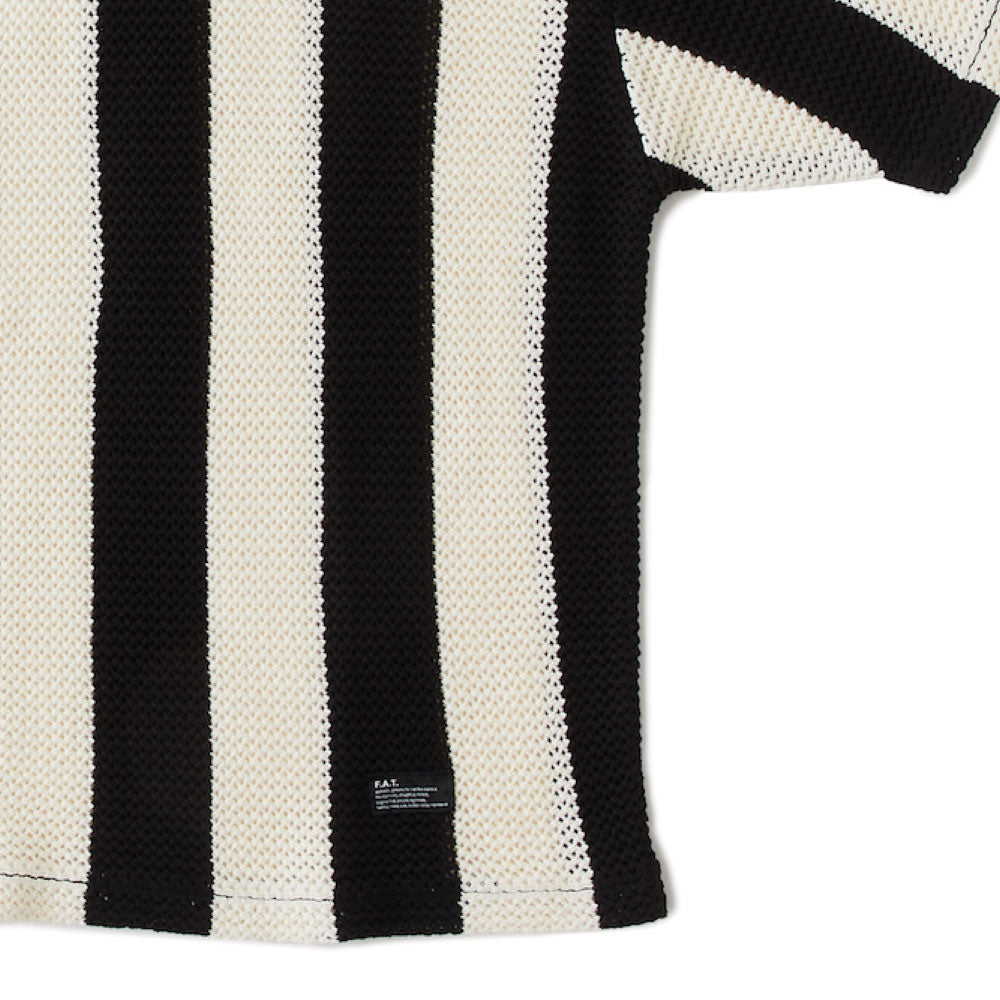 UKNITFORM S/S Knit Polo Shirts ストライプ サッカー ニット メッシュ ポロ 半袖 ポロ シャツ