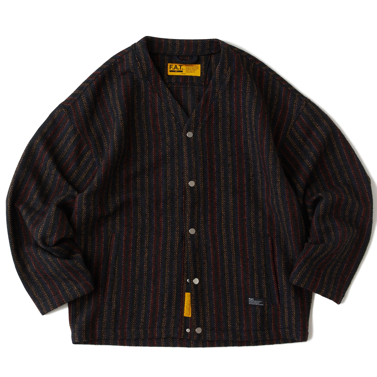 HERRINGAN Cardigan ストライプ スナップ カーディガン