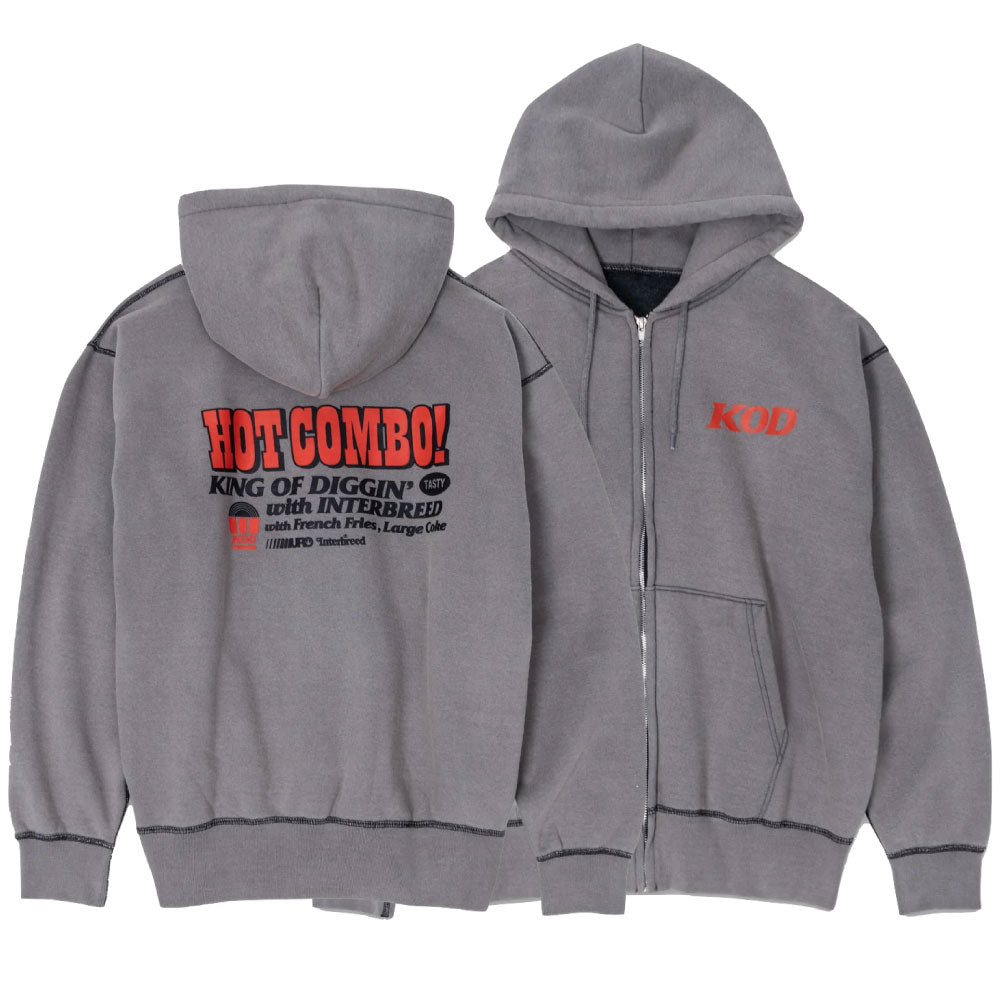 KING OF DIGGIN’ Faded Zip Sweat Hoodie” Washed ジップ スウェットフーディ ヘヴィ 12.4oz DJ MURO