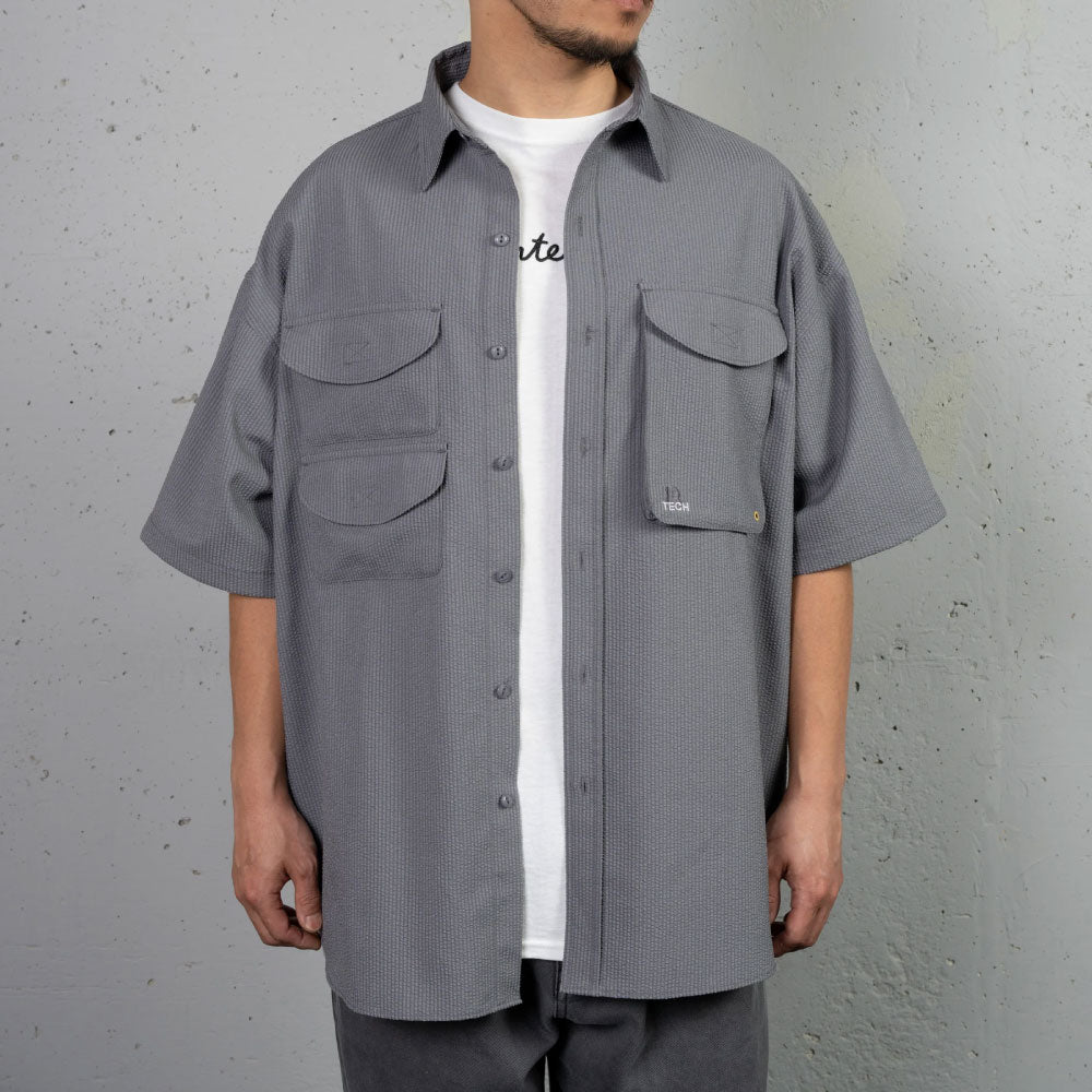 Coolmax Ventilation S/S Shirts GRY 半袖 シアサッカー シャツ