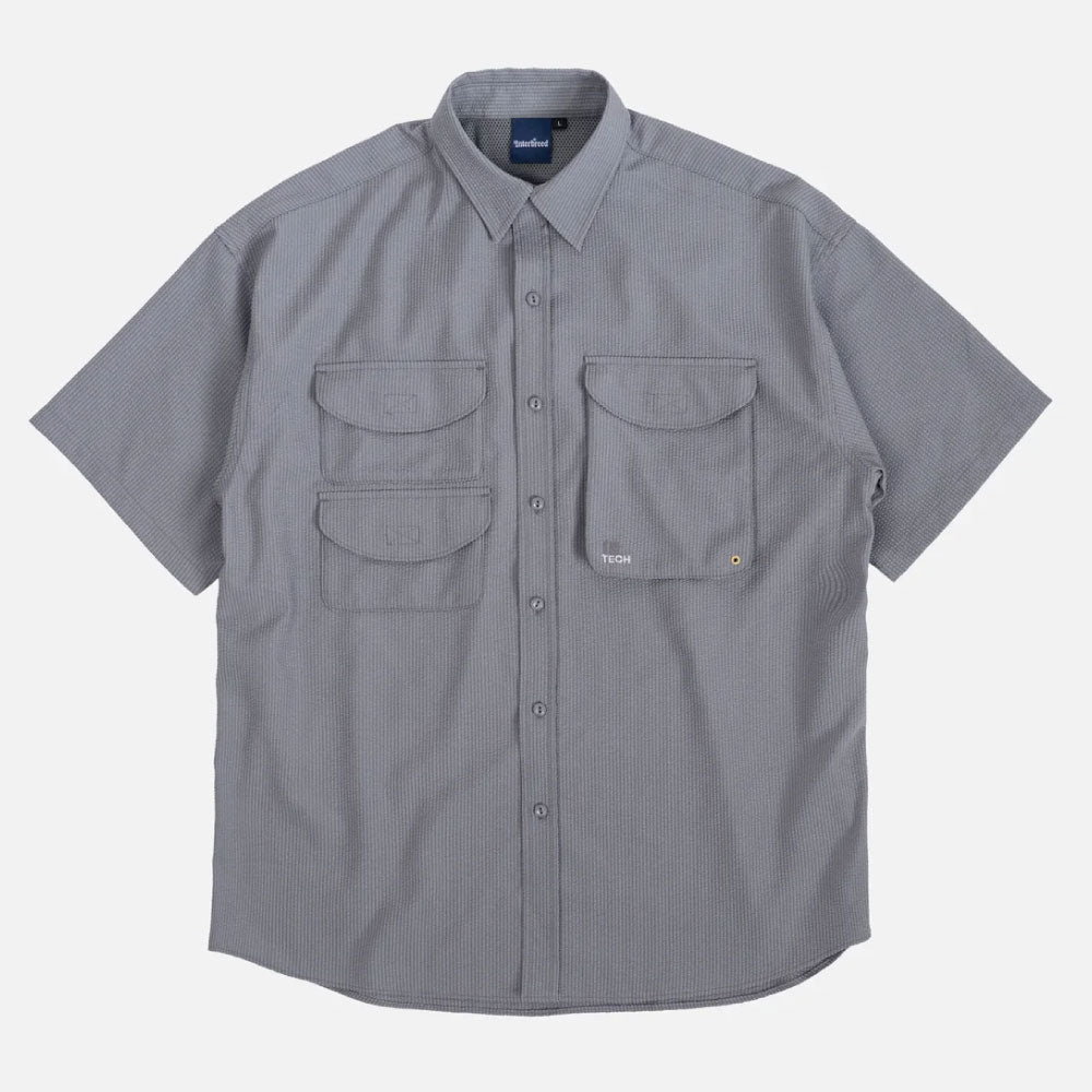 Coolmax Ventilation S/S Shirts GRY 半袖 シアサッカー シャツ