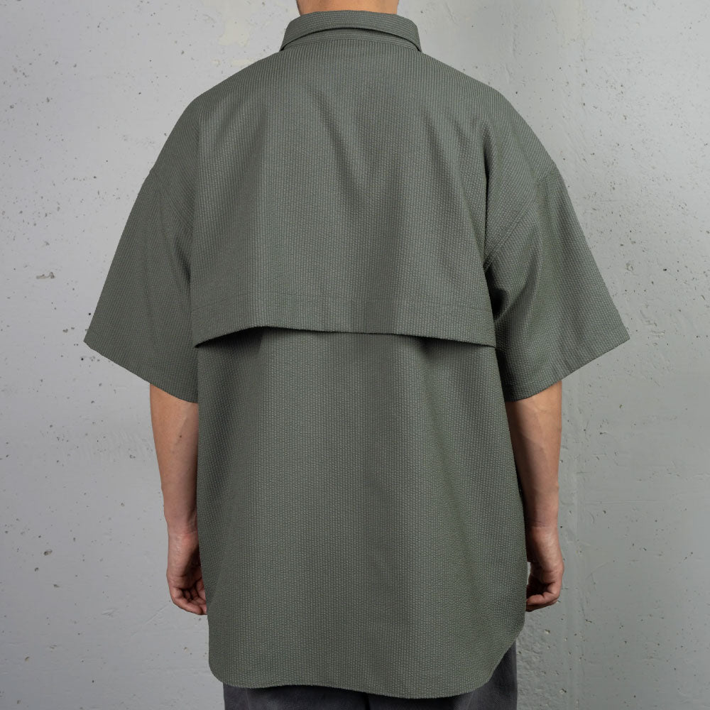 Coolmax Ventilation Shirts Green 半袖 シアサッカー シャツ