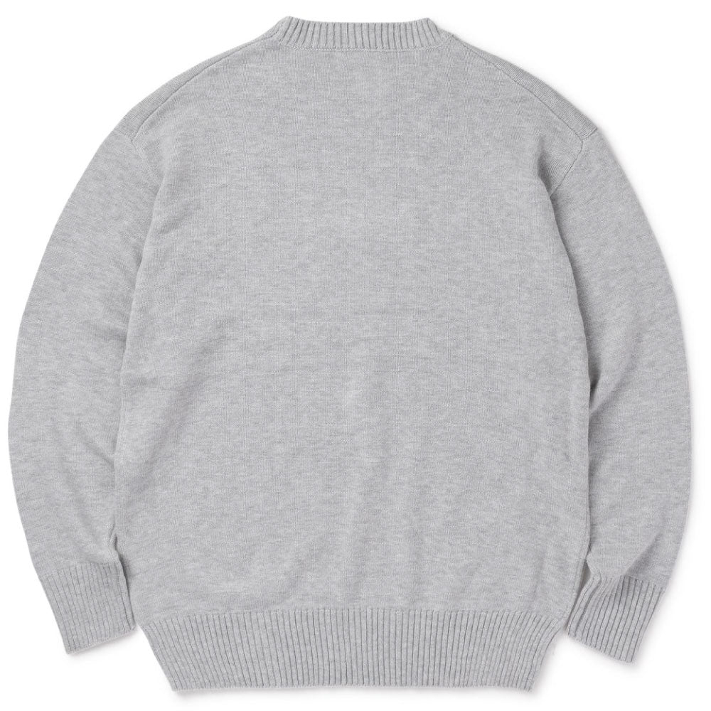 Archive Logo Knit Sweater GRY ワッペン クルーネック コットン ニット セーター