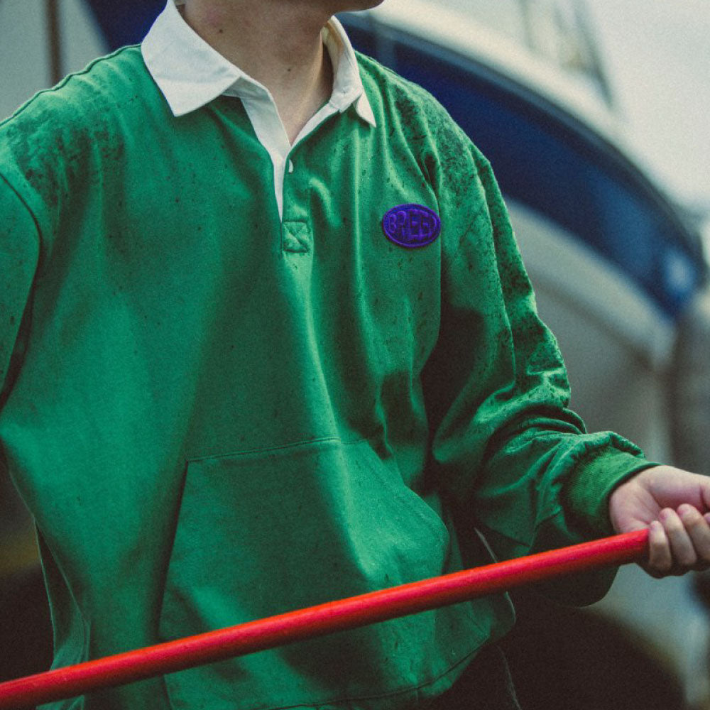 Shove It L/S Rugby Shirt 長袖 ラグビー シャツ カットソー ラガーシャツ ロゴ Green