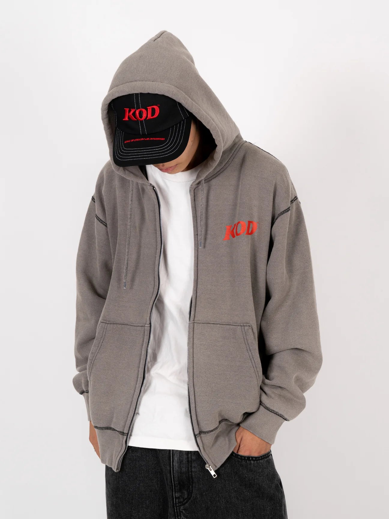 KING OF DIGGIN’ Faded Zip Sweat Hoodie” Washed ジップ スウェットフーディ ヘヴィ 12.4oz DJ MURO