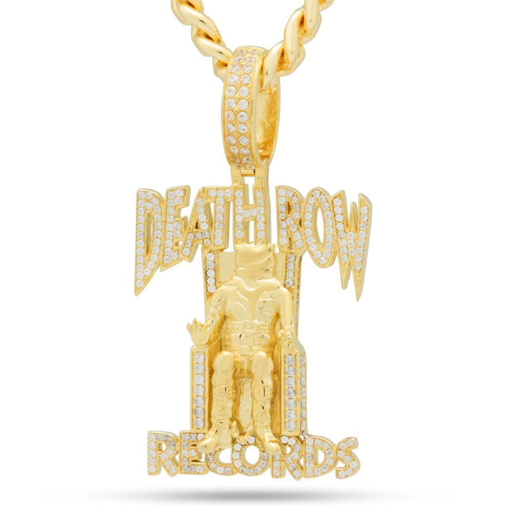 × Death Row Records Iced Classic Logo Necklace Miami Cuban Chain デスロウ チェーン ネックレス